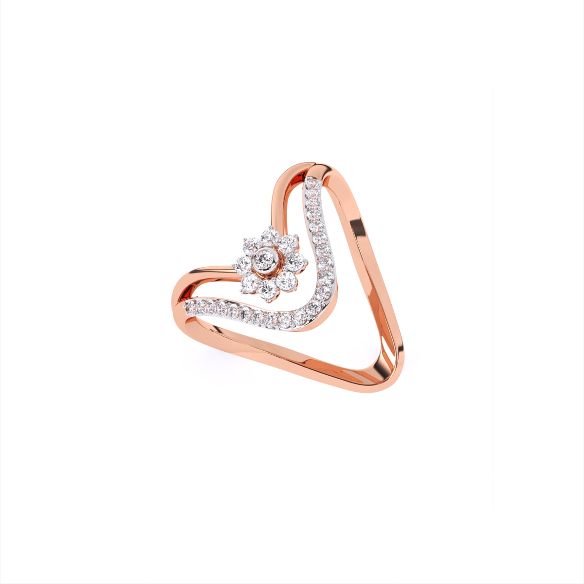 V Shape Lab Grown Diamond Engagement Ring